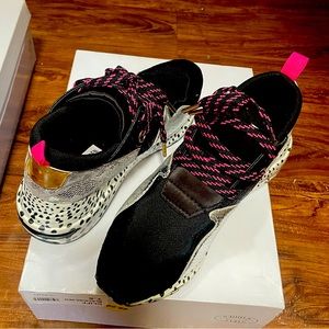 Pink Steve Madden athletic heel sneakers